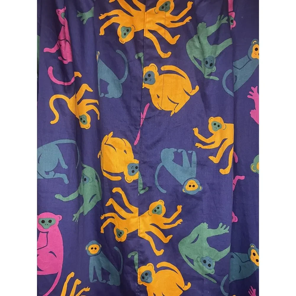 Modcloth Monkey Print Plus Size Skirt Size 1x 100% Cotton Novelty Twee Colorful